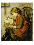 A Young Girl Reading Giclee Print by Charlotte Weeks