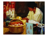 At the Pizza Place Giclee Print by Pam Ingalls