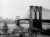 Puente de Brooklyn en la parte oriental del río y área circundante Lámina fotográfica Puente de Brooklyn en la parte oriental del río y área circundante Lámina fotográfica