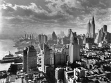 East River Waterfront and Manhattan, 1931 Fotografisk tryk