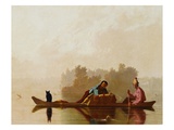 Marchands de fourrures descendant le fleuve Missouri Reproduction procédé giclée par George Caleb Bingham