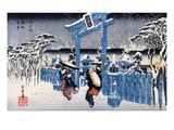 Gion Shimu In Snow Giclee Print by Hiroshige Utagawa