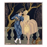 Harlequin's Kiss Giclee Print by Georges Barbier