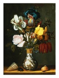 Irises, Roses and Other Flowers in a Porcelain Vase by Balthasar van der Ast Giclee Print