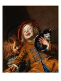 Niños riéndose con gato Lámina giclée por Judith Leyster Niños riéndose con gato Lámina giclée por Judith Leyster