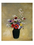 Grand vase vert et fleurs variées Reproduction procédé giclée par Odilon Redon