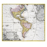 Map of the Americas by August Gottlieb Boehme Giclee Print by Stapleton Collection 