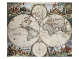 Carte du monde Reproduction procédé giclée par Frederick de Wit