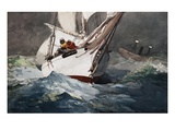 Reefing Sails Around Diamond Shoals, Cape Hatteras by Winslow Homer Giclee Print by Geoffrey Clements