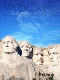 Preámbulo a la Constitución de EE.UU. sobre el monte Rushmore Lámina fotográfica por Joseph Sohm