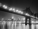 Queensboro Bridge and Manhattan at Night Photographic Print by Bettmann 
