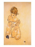 Seated Girl in Slip Giclee Print by Egone Schiele