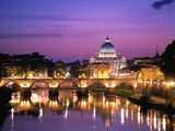 Sant'Angelo Bridge over Tiber River Photographie par Dennis Degnan