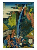 Roben Waterfall of Oyama in Sagami Province, from the Series A Journey to the Waterfalls of All the reproduction procédé giclée par Hokusai 