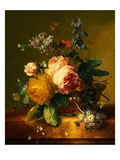 Still Life with a Bouquet of Roses and Other Flowers by Jan van Huysum Giclee Print