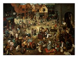 The Battle Between Carnival and Lent Giclée-tryk af Pieter Bruegel the Elder