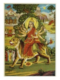 The Goddess Durga Color Lithograph Reproduction procédé giclée par Bettmann 