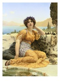 With Violets Wreathed and Robe of Saffron Hue Giclee Print by John William Godward