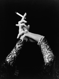 Woman's Hands Holding Cigarette Photographic Print