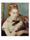 Woman with a Cat Giclee Print by Pierre-Auguste Renoir