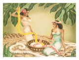 Hawaiian Leimakers, c.1940s Giclee Print by Gill