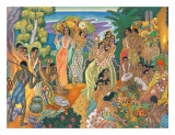 Island Feast Giclée-tryk af Eugene Savage
