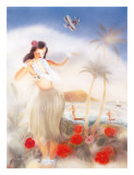 Hula Girl Lámina giclée por Yu Shirofani Hula Girl Lámina giclée por Yu Shirofani