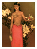 Banana Girl, Royal Hawaiian Hotel Menu, c.1950 Giclee Print by John Kelly