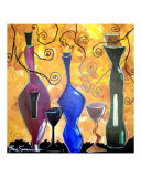 Three bottles of Vino Giclee Print by Gino Savarino