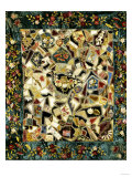 Pieced and Embroidered Silk and Velvet Crazy Quilt, American, Late 19th Century Giclee Print