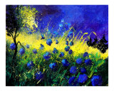 Bleuets bleus reproduction procédé giclée par Pol Ledent