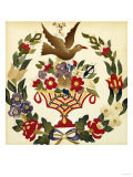 An Appliqued and Painted Cotton Album Quilt Square, Baltimore, 19th Century Giclee Print