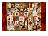 Pieced and Appliqued Contained Crazy Quilt, American, Late 19th Century Giclee Print