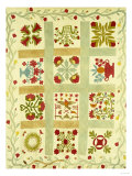 An Appliqued and Stuffed Cotton Quilted Coverlet, American, Mid 19th Century Giclee Print