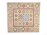 A Pieced and Appliqued Cotton Quilted Coverlet, American, circa 1865 Giclee Print