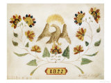 A Watercolor and Ink Drawing of a Spread Eagle, Dated 1822 Giclee Print by Jr., David A. Sheley