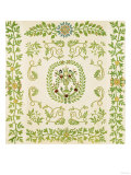 A Pieced and Appliqued Cotton and Embroidered Velvet Quilted Coverlet, New York, circa 1875 Giclee Print