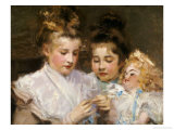 Berthe and Marjorie with Their Doll Giclee Print by Frederic William Macmonnies
