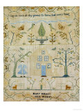 Silk-On-Linen Needlework Sampler, Dated 1764 Giclee Print by Mary Emmes