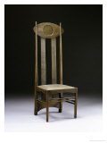 A Rare and Important High-Back Oak Chair circa 1898-1899 reproduction procédé giclée par Charles Rennie Mackintosh