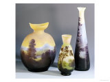 A Selection of Galle Double-Overlay and Acid-Etched Vases, Galle Giclee Print by Émile Gallé