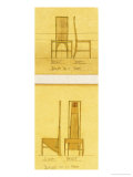 Design for Chairs Shown in Front and Side Elevation, 1903, for the Room de Luxe Reproduction procédé giclée par Charles Rennie Mackintosh