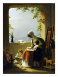 Mothers Lessons, Amalfi, 1857 Reproduction procédé giclée par Robert Walter Weir