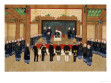 A Mandarin Receiving an Embassy of European Diplomats at His Court Giclee Print by Zhou Pei Chun A Mandarin Receiving an Embassy of European Diplomats at His Court Giclee Print by Zhou Pei Chun