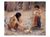 The Campfire Giclee Print by Eanger Irving Couse