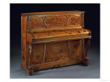 Carved Mahogany and Marquetry Upright Piano Giclee Print by K. Bord