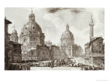 A View of Rome with the Two Churches of Santa Maria Di Loreto and the Church of Our Lady Giclee Print by Giovanni Battista Piranesi