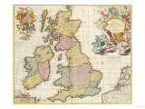 Composite Atlas of Great Britain, circa 1760 Giclee Print