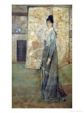 Arrangement in Flesh Color and Grey: the Chinese Screen Giclée-Druck von James Abbott McNeill Whistler