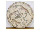 Byzantine Mosaic Roundel Depicting Foxes and a Basket of Eggs, circa 4th-5th Century AD Giclee Print